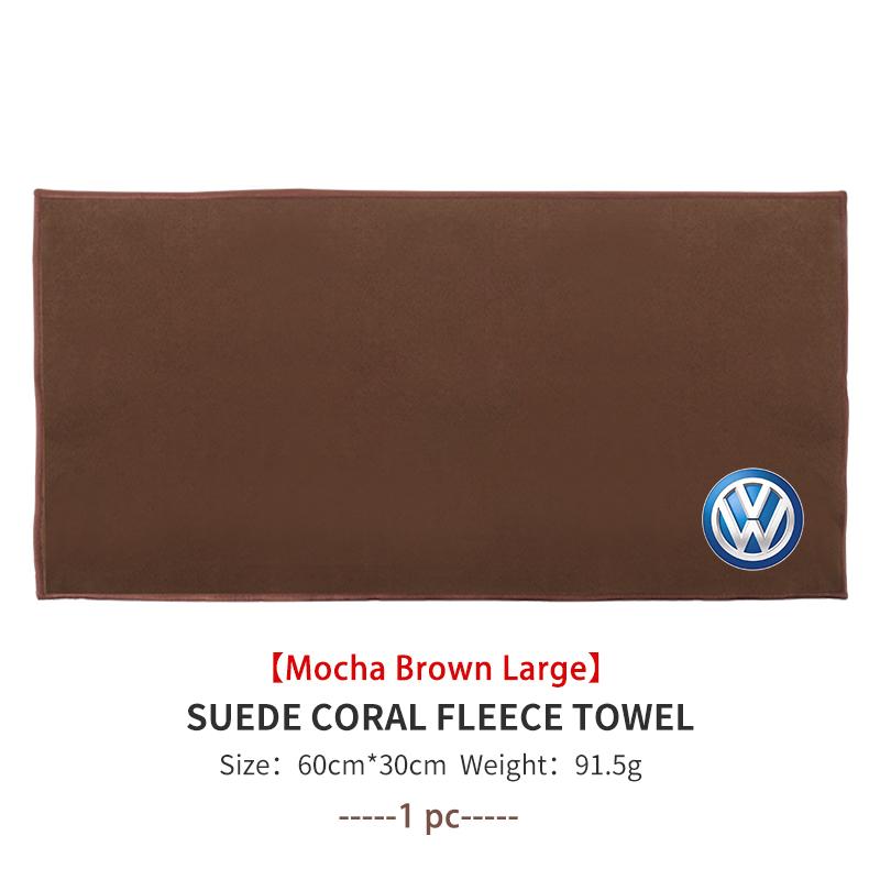 UNYDV1 Super Absorbent Car Drying Towel Coral Velvet Cleaning Cloth For Volkswagen VW Scirocco Passat Polo B5 B6 B7 CC Tiguan Sharan