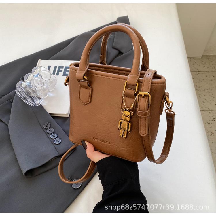 Women's bag 2025 new crossbody bag Korean version ins bucket bag retro versatile high-end niche one-shoulder handbag