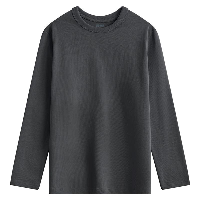 Cotton Little White T Solid Color Long-sleeved T-shirt Men's Base