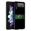Чехол для телефона Samsung Galaxy Z Flip 3 4 5 6 7 Складной Черный Корпус Для Samsung Z Flip4 Flip5 ПК Жесткая Крышка Большой Флаг Бразилии