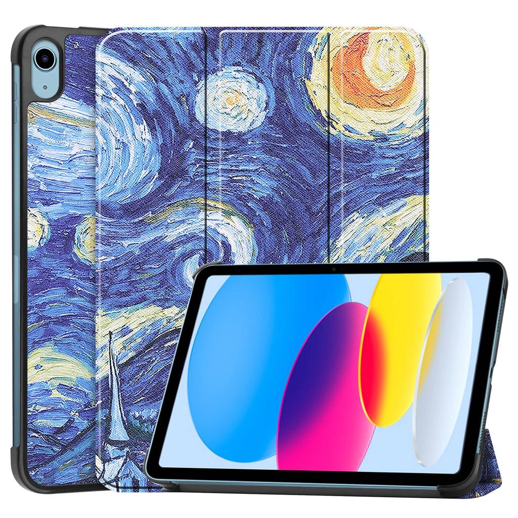 Чехол для iPad A16 11 2025 iPad 10-го поколения 10,9'' с [Трехстворчатой подставкой + Автоматическое включение/выключение], Цветной Премиальный чехол из ПУ-кожи Ударопрочный