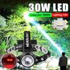 Rechargeable LED Headlamp White Laser Powerful Headlight 3000M Long Shot Hand Lamps High Power Head Flashlight Fishing Lantern