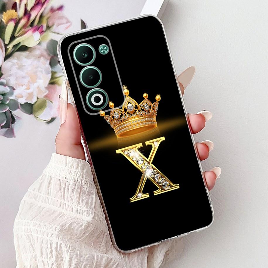 Чехол для OPPO A5 5G 2025 CPH2735 Обложка Роскошная Корона Инициалы Мягкий Прозрачный Силиконовый Задний Чехол Для Чехла Телефона OPPOA5 5G 2025