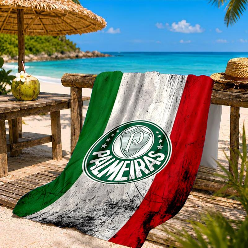 Fc Crest Design Printed Microfiber Beach Towel, Soft And Absorbent, Quick-Dry, Ideal for Summer Travel, Beach Essential, Swimming Pool
