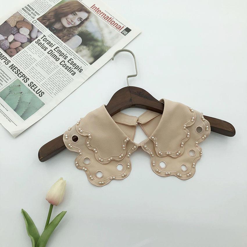 White Fake Collar for Women Shirt Blouse Necklace Candy Color False Collar Handmade Beads Detachable Sweater Collars Decor
