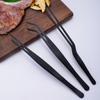 Stainless Steel Barbecue Tongs Black Grill Clip Portable Food Tweezer Bread