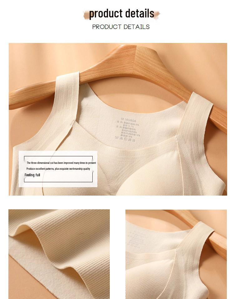 Женская термомайка на бретелях из шерсти и шелка со встроенными чашками