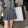 Large Coffee Pleated A-line Skirt - Women's High Waist, Slim Fit, Autumn/Winter 2023, College Style.