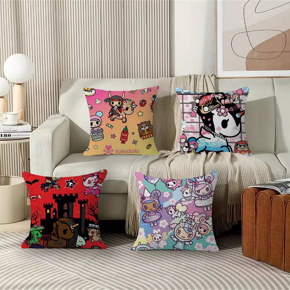 Japan TTokidokis Pillow Covers Cartoon Sofa Decorative Home Doublesided Printing Short Plush Cute Cushion Cover