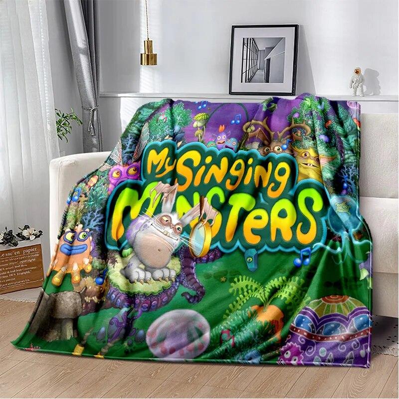 Мягкое плюшевое одеяло «Мои поющие монстры», видеоигра, фланелевое одеяло для гостиной, спальни, кровати, дивана, пикника