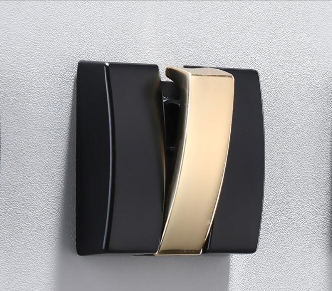 Tuqiu Черный крючок для халата Складная антикварная вешалка для одежды Вешалка для полотенец Алюминиевый кухонный крючок Дверная вешалка для настенного монтажа