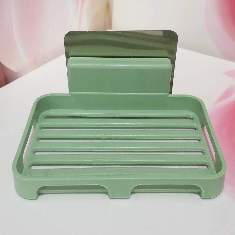 Аксессуары для ванной комнаты Мыльницы Держатель для мыла для душа Настенное крепление для слива Мыльница Коробка Пластиковая губка Мыльница Лоток для кухни Органайзер