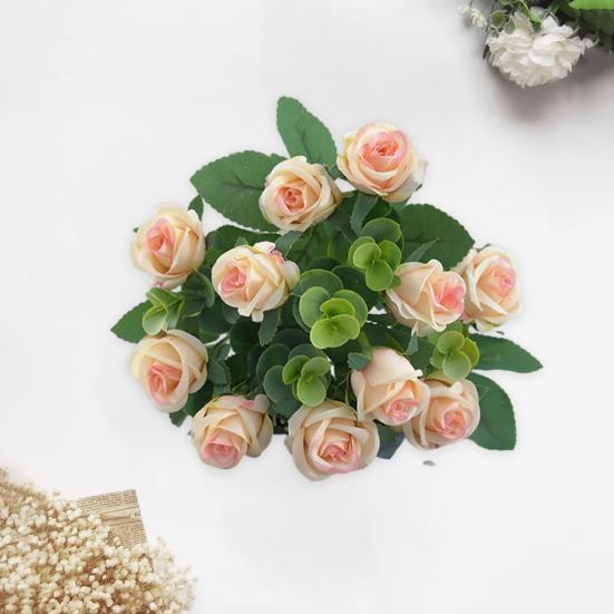 1 букет, имитация цветка, 11 голов, реквизит для фотосессии без полива, привлекательный свадебный букет, искусственный цветок розы, домашний декор