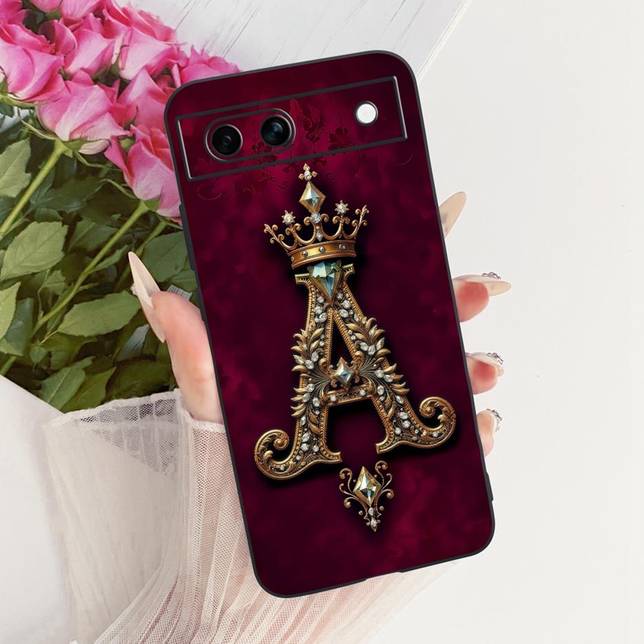 For Google Pixel 8A Case Pixel8 Pro New Luxury Crown Letters Cover Soft TPU Matte Phone Case For Google Pixel 8 Pro Pixel8A Bags