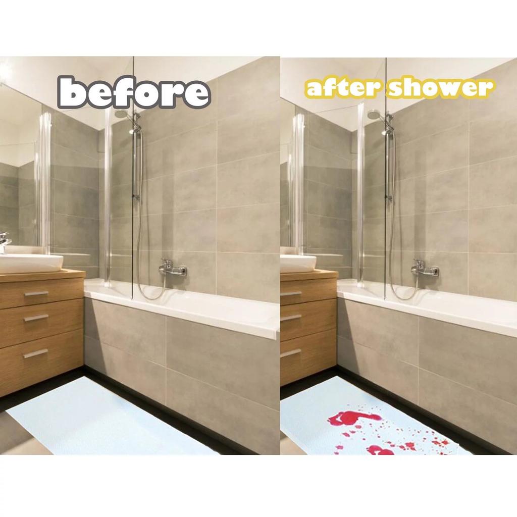 Коврик для ванной, меняющий цвет, становится красным, когда принимает душ, новинка, подарок для ванной комнаты