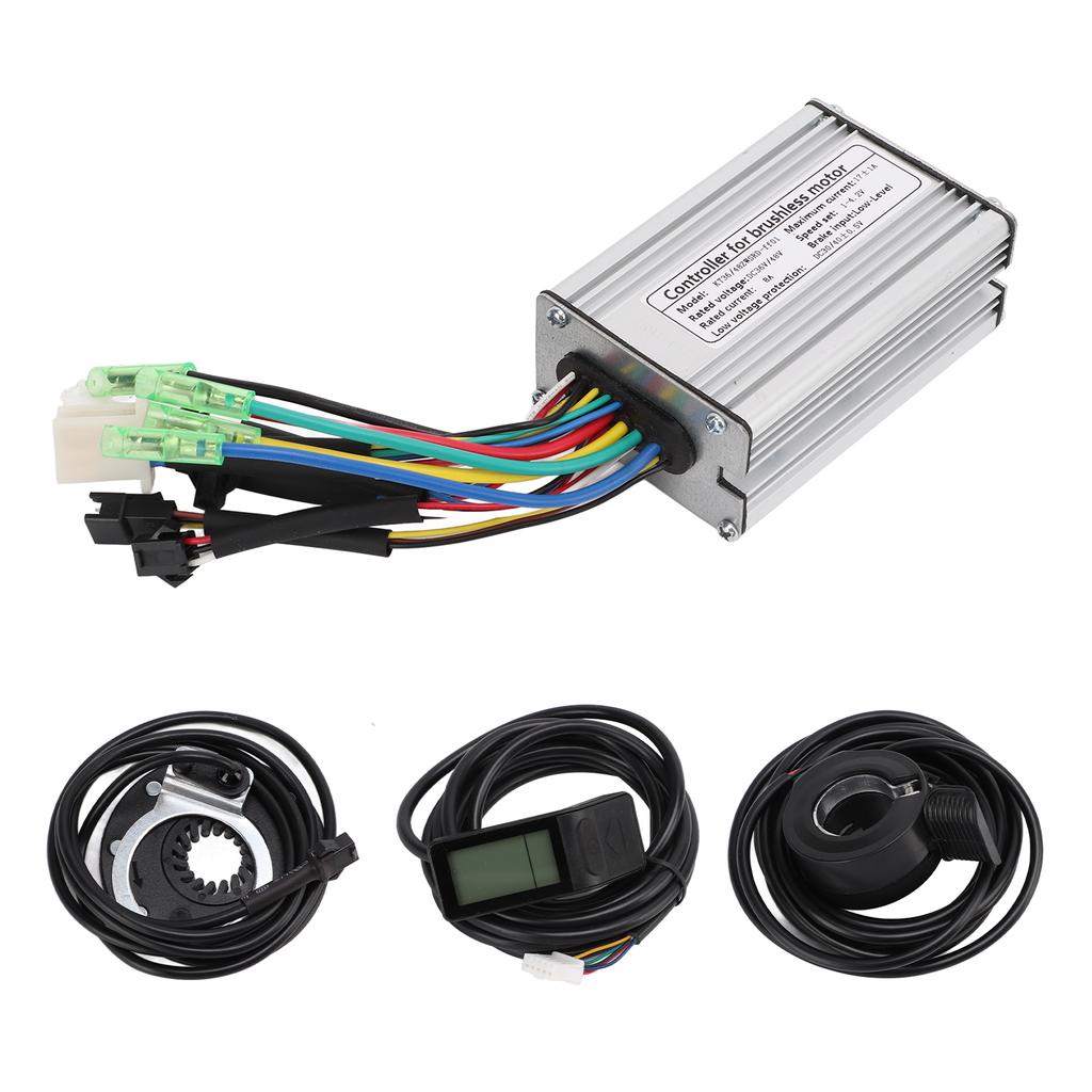 36V 48V 350W Electric Motor Controller Kit 17A Brushless Motor Controller with KT LCD4 Display Panel Sensor Throttle