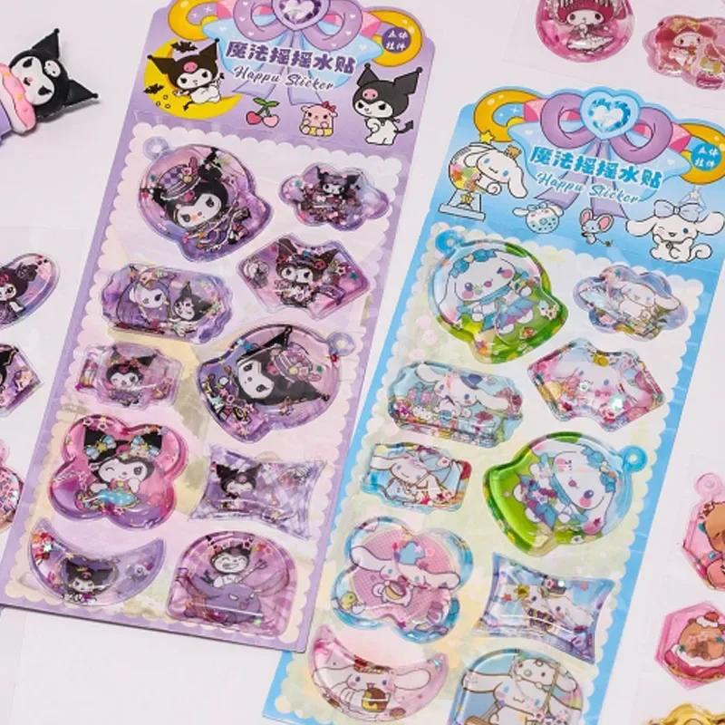 3D Стикеры Кавайи Sanrio Школьник Канцелярские товары Черный Рис Моя Мелодия Стикеры Стич Блокнот Дневник Ручная Декорация