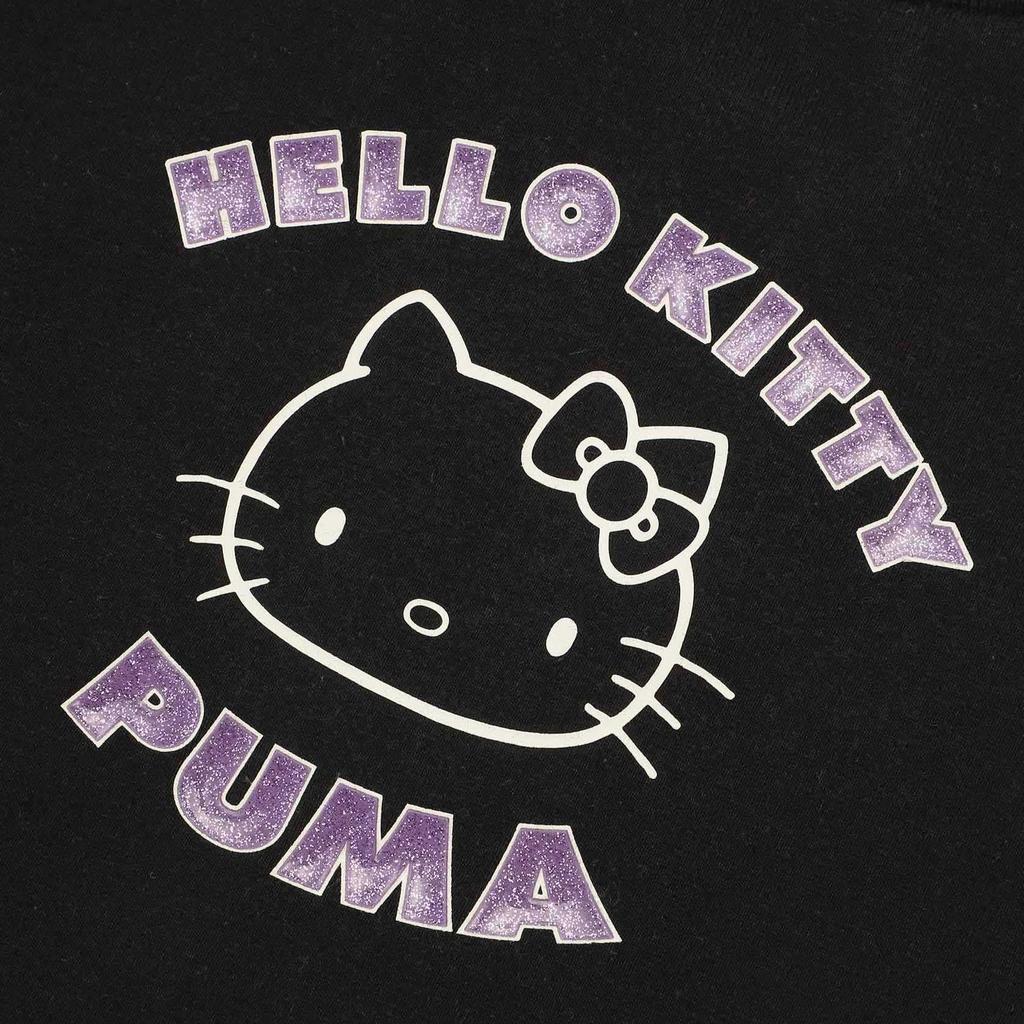Puma X Графическая детская футболка Hello Kitty Мягкая Удобная Милая Модная Дышащая С коротким рукавом Обычная футболка Женские топы Черный 631613-01