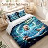 Custom Name Bedding Set 3 PiecesErling Haaland Print Duvet Cover + 2 Pillowcases Soft Bed Decor