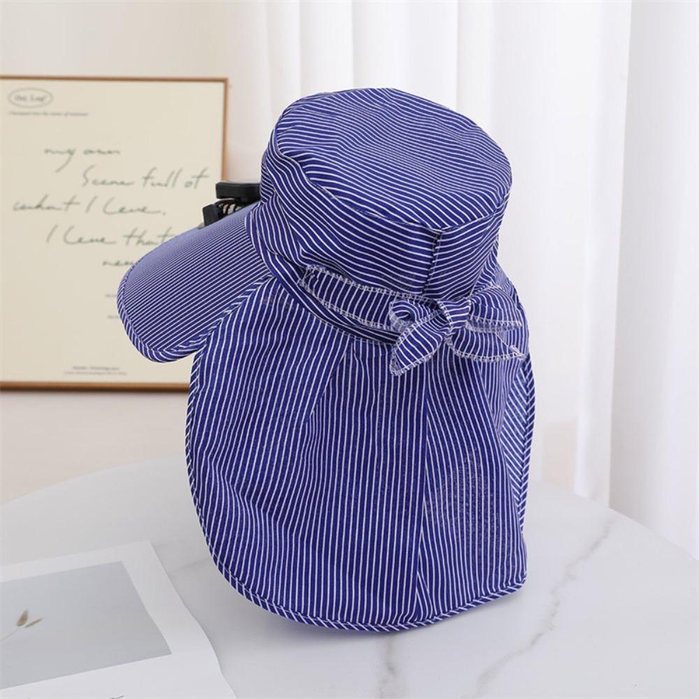 Durable Solar Fan Face Mask Sun Hat 300mA Wide Brim Tea Picking Work Hat UV Protection Full Wrap Bucket Hat Summer Unisex