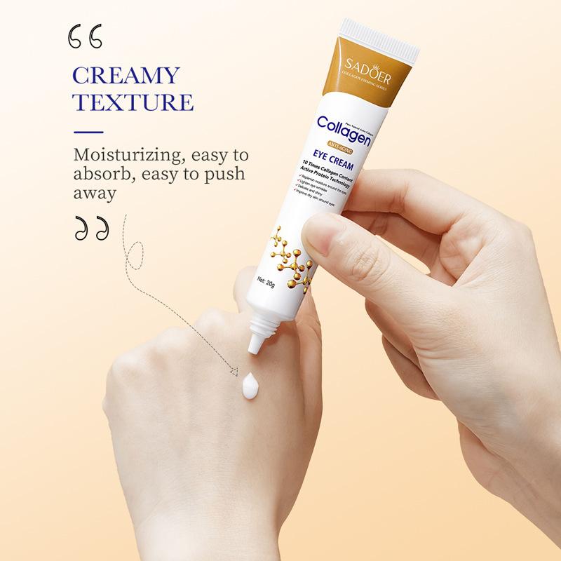 Крем для мгновенного удаления мешков под глазами с коллагеном, против темных кругов, мешков под глазами, против морщин, укрепление мелких морщин, осветление, против отечности, уход за кожей вокруг глаз