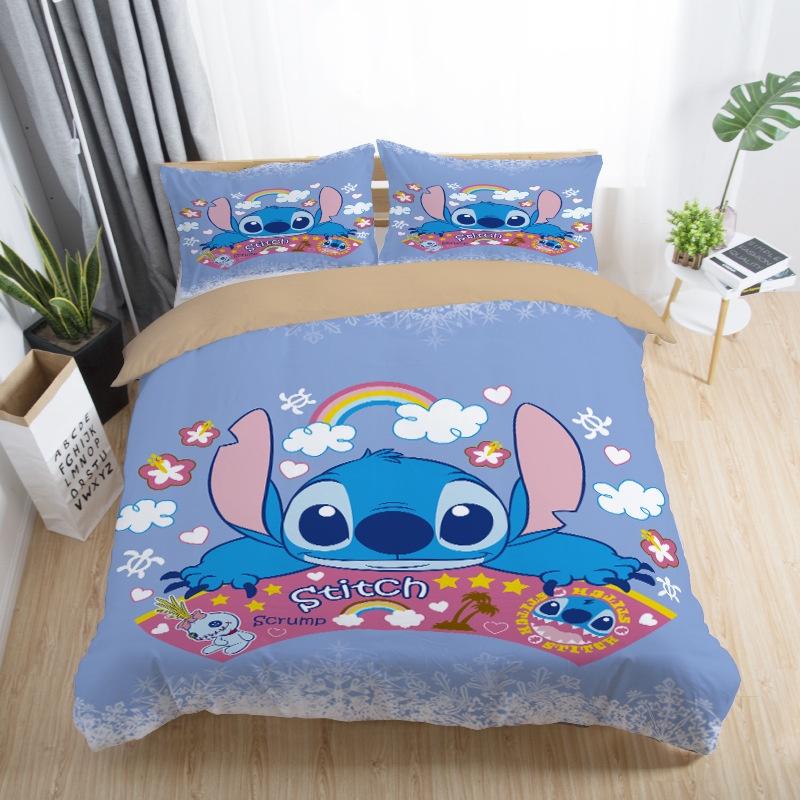 Adorable 3d Cartoon Stitch Anime Comforter With Matching Duvet Cover And Pillowcase