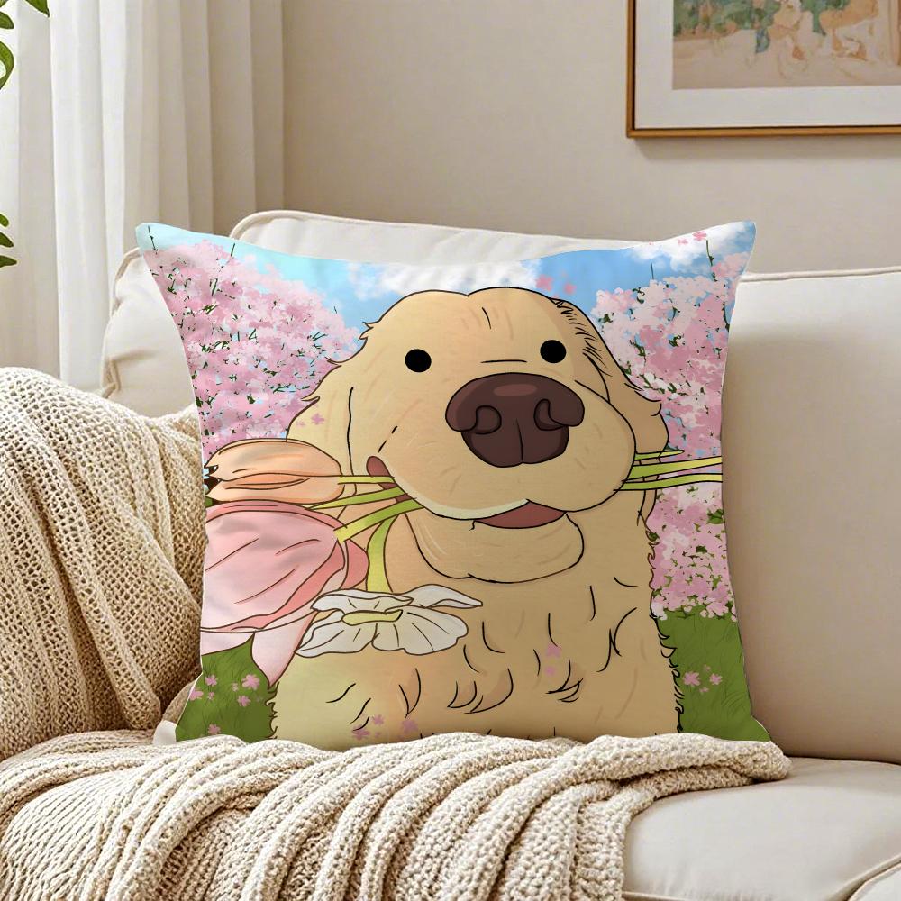 Labrador Retriever Pillow Friendly Dog Plush Cushion Cushion Cover Pillowcase Anti-Dustmite Living Room Sofa Decor Cushion Room