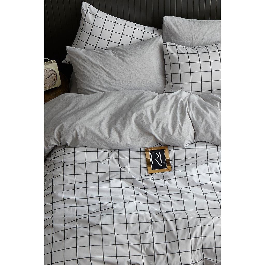 Двойной комплект пододеяльников в черную клетку (без листа)