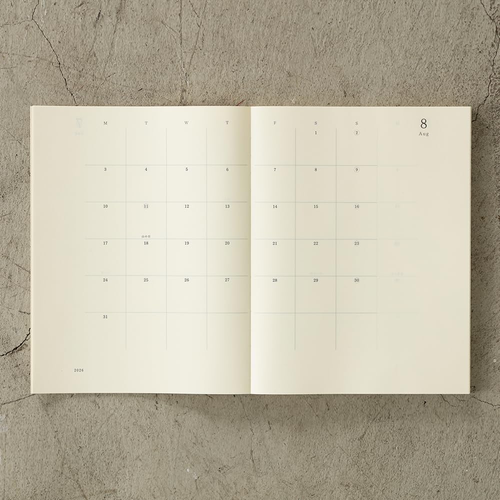 Ежедневник Midori MD Notebook Diary 2026 A4 Slim Ежемесячный 22407006 Начинается в декабре 2025 г.