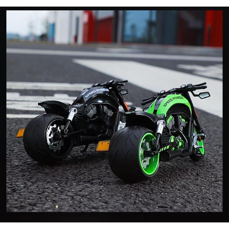 Симуляция 1/10 Сплав Harley Винтажная Модель Мотоцикла со Звуком и Светом Литая Игрушка Коллекция Мотоциклов Миниатюрная Машинка