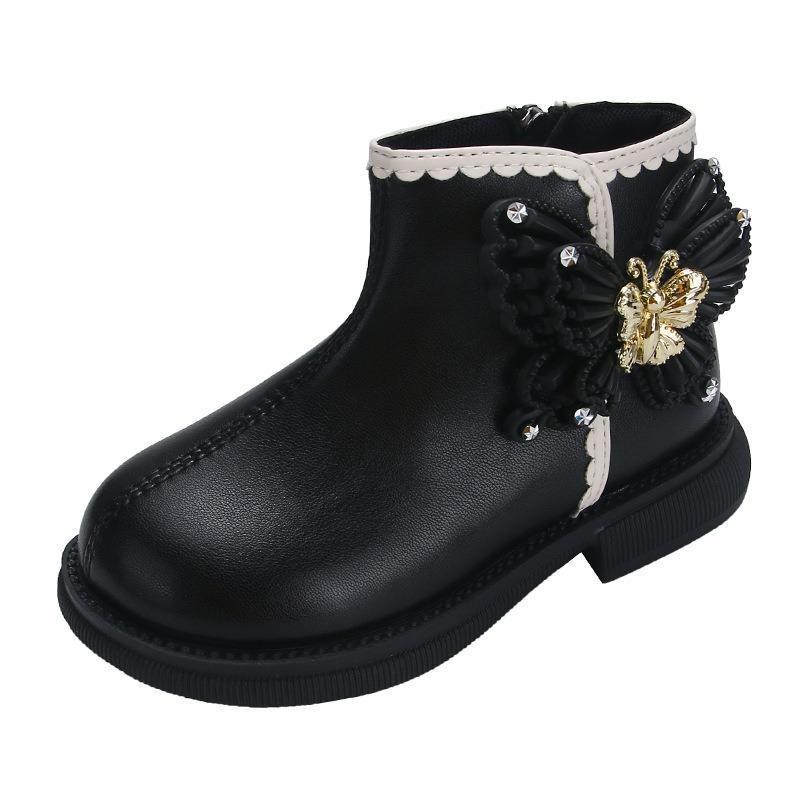 Детские осенне-зимние новые модные сапоги для маленьких девочек, детские бархатные хлопковые сапоги для принцессы