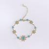 Sunflower Bracelet Women Copper Plated With Zircon Crystals Colorful Floral Design Lightweight Elegant Minimalist Jewelry