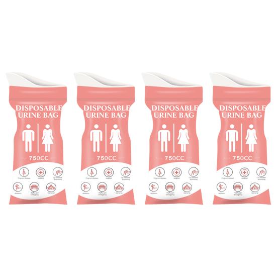 4Pcs 750CC Disposable Urine Bag Leakproof Portable Travel Self-Driving Car Tour Traffic Jam Camping Men Women Pee Vomit Emergency Pouch