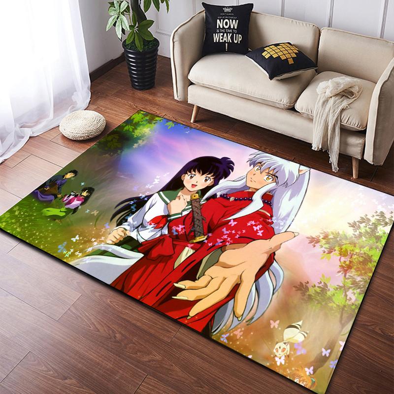 Ковер в стиле аниме Inuyasha, кухонный коврик, коврик для входа, украшение пола для спальни, ковер для гостиной, противоскользящие коврики для ванной комнаты