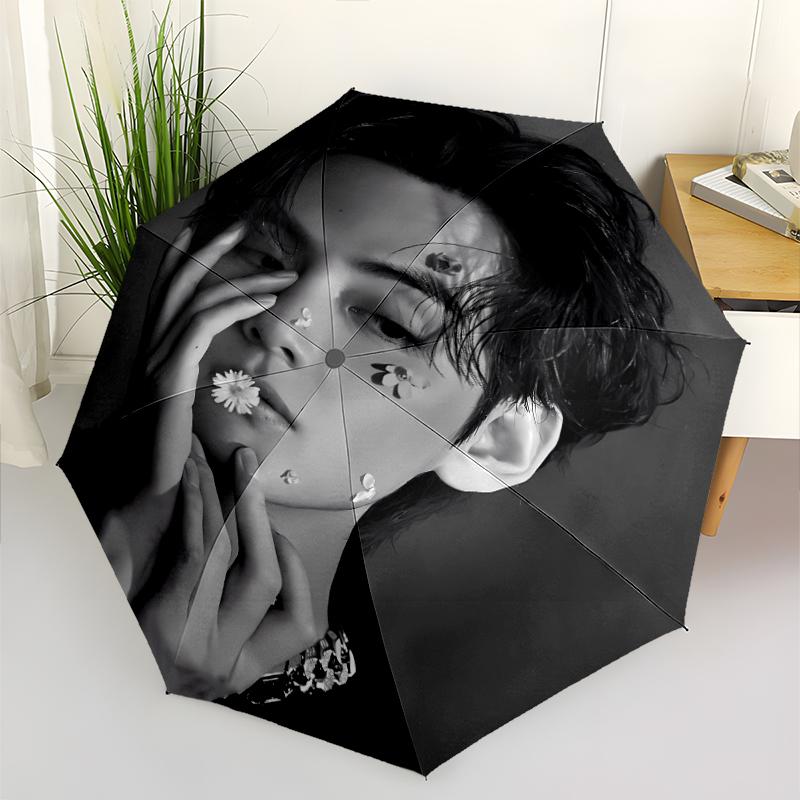 Автоматический зонт Jin singer2 Print, 8 спиц, железный каркас, пластиковая ручка, подходит для путешествий на открытом воздухе и на каждый день, идеальный подарок