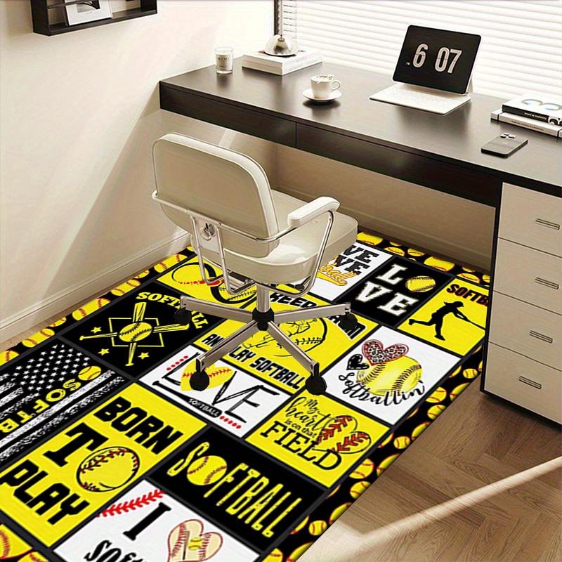 Office Carpet Softball Theme Decorative Throw Blanket for Sofa or Chair Protection