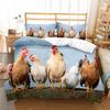 Пододеяльник с изображением фермерской курицы King Queen, комплект постельного белья с изображением милого цыпленка, семейное одеяло с изображением животных, 2/3 предмета из полиэстера, покрывало