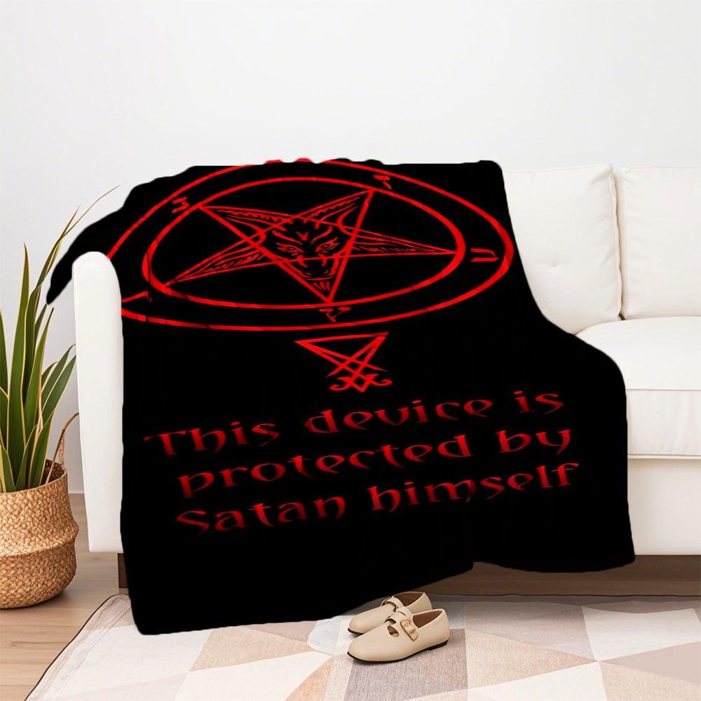 Satanic Protection Baphomet Sigil PosterBlanket Flannel Throw Blanket for Sofa, Bed, Travel, Camping, Office, Couch, Chair, And Bed Gift for