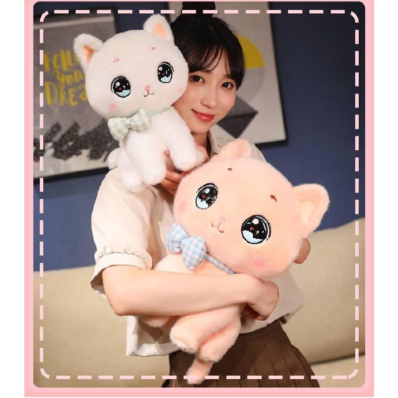 Cat Wearing Bow Stuffed Toy Cute Cartoon Children Birthday Holiday Gift Doll