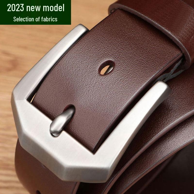 Men's PU Vintage Pin Buckle Leather Belt - Casual & Business Versatile Accessory for Jeans