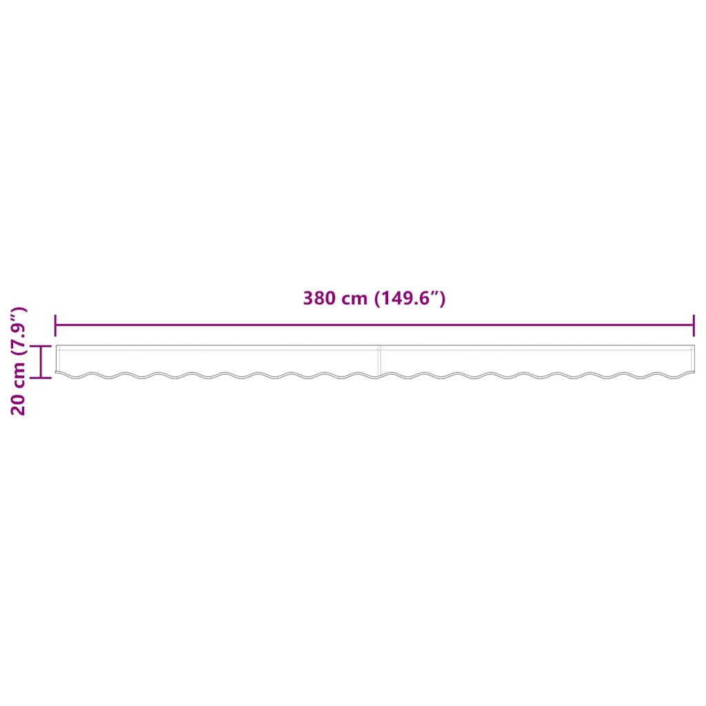 Awning Valance Replacement White 380 x 20 cm Polyester