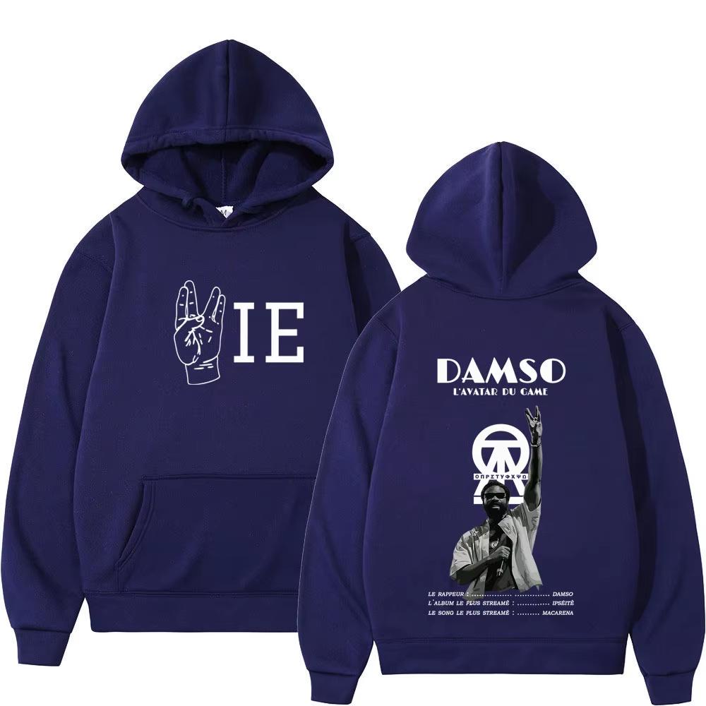 Горячая Распродажа Свитшот Rapper Damso Тур 2026 Мужской Женский Винтажный Мягкий Хлопковый Свитшот Модный Уличный Стиль для Повседневных Образов