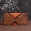 Retro Women Cowhide Wallet Card Holder Leisure Handmade Genuine Leather Long Clutch Wallets Phone Purse