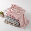 Japanese Cotton Pajamas: Men's & Women's Plaid Trousers for Spring, Summer & Autumn