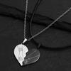 Yousheng 1 Pair Couple Matching Necklaces Heart Pendant Love Symbol Electroplated Alloy Anniversary Valentines Day Gift Neck Jewelry