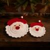 Durable Santa Claus Coasters Handmade Knitted Cup Coasters Festive Fabric Drink Trays  Christmas
