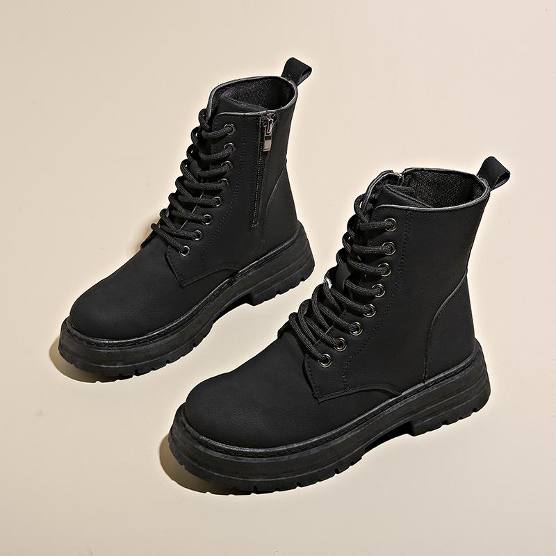 Ins модные ботинки Martin женские 2024 осень новые британские студенческие короткие ботинки на платформе универсальные локомотивные ботинки из ревеня 2627