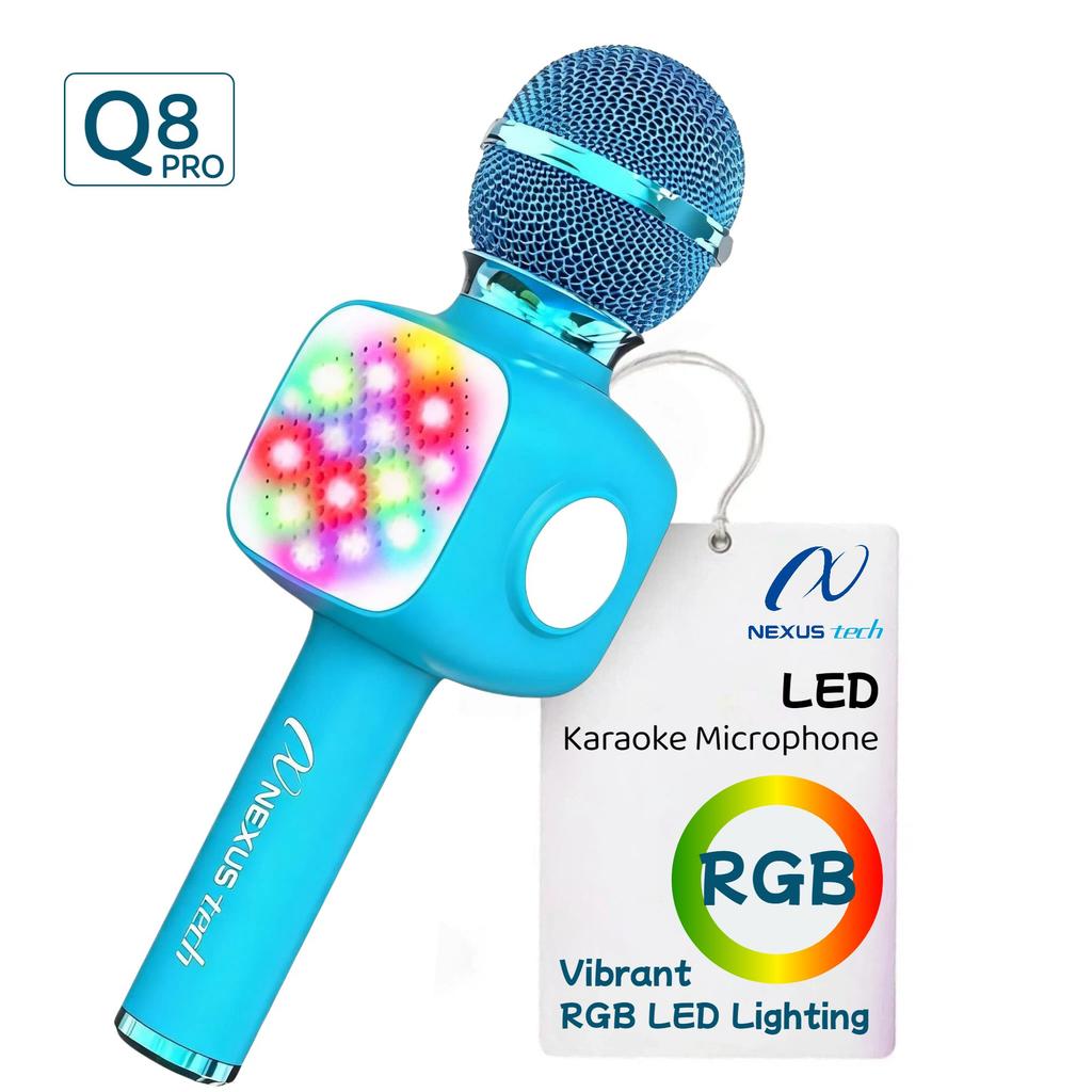 Kids Karaoke Microphone with Star Projection Light Bluetooth 5W Speaker 5 Voice Changer 6-8H Rechargeable Gift for Girls Boys