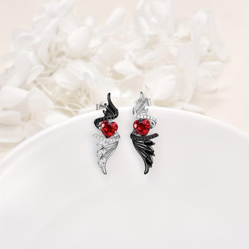 Angel Devil Earrings Demon Angel Wings Black White Drop Earrings Jewelry Neutral Style Jewelry Suitable For Daily Travel Wear