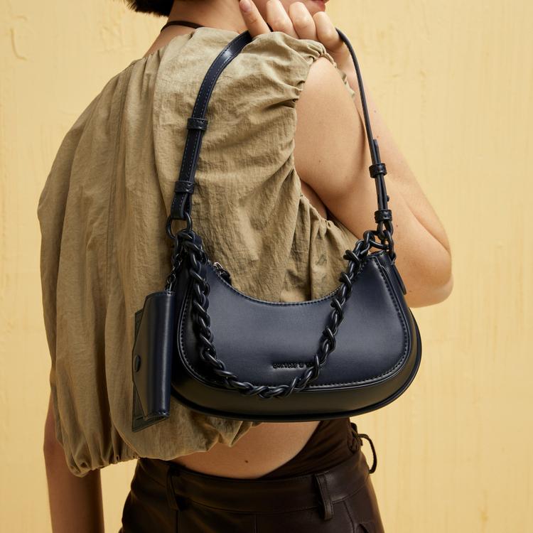 Charles & Keith Zipper Card Holder Versatile Fabric Small CK Bag Underarm Crossbody Shoulder Bag Women bags Multicolor CK2-20671550